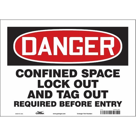 Condor Safety Sign, 10 in Height, 14 in Width, Vinyl, Horizontal Rectangle, English, 465L81 465L81