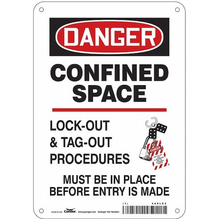 Condor Safety Sign, 10 in Height, 7 in Width, Aluminum, Horizontal Rectangle, English, 465L82 465L82