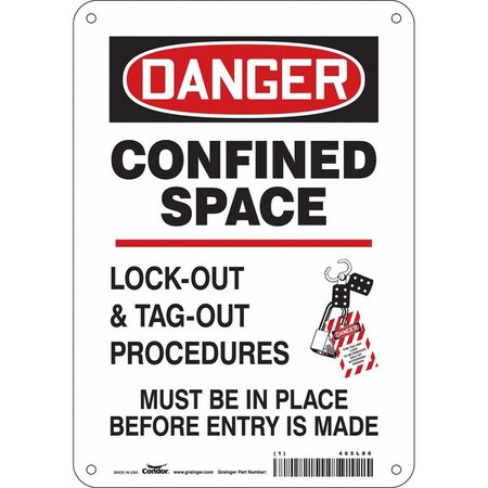 Condor Safety Sign, 10 in Height, 7 in Width, Polyethylene, Horizontal Rectangle, English, 465L86 465L86
