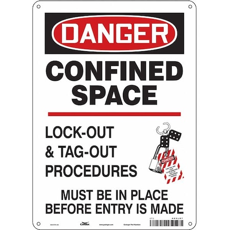 Condor Safety Sign, 14 in Height, 10 in Width, Polyethylene, Vertical Rectangle, English, 465L87 465L87