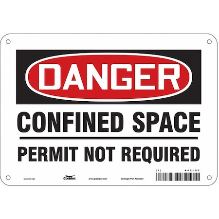 Condor Safety Sign, 7 in Height, 10 in Width, Aluminum, Vertical Rectangle, English, 465L90 465L90
