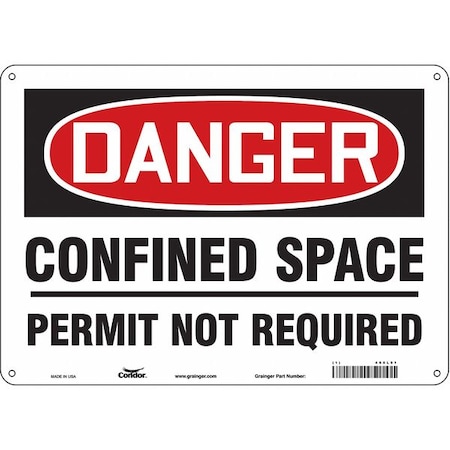 CONDOR Safety Sign, 10 in Height, 14 in Width, Aluminum, Horizontal Rectangle, English, 465L91 465L91