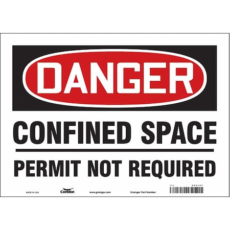 Condor Safety Sign, 10 in Height, 14 in Width, Vinyl, Horizontal Rectangle, English, 465L97 465L97