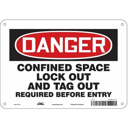 Condor Safety Sign, 7 in Height, 10 in Width, Polyethylene, Vertical Rectangle, English, 465L77 465L77
