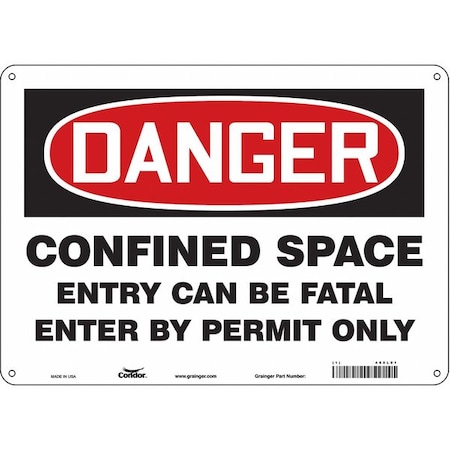 Condor Safety Sign, 10 in Height, 14 in Width, Polyethylene, Horizontal Rectangle, English, 465L01 465L01