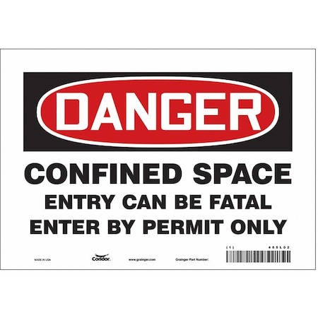 Condor Safety Sign, 7 in Height, 10 in Width, Vinyl, Vertical Rectangle, English, 465L02 465L02