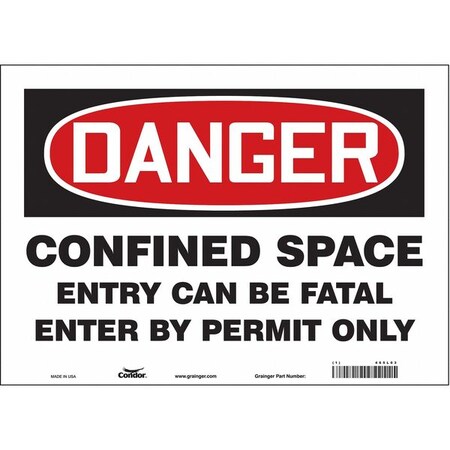 Condor Safety Sign, 10 in Height, 14 in Width, Vinyl, Horizontal Rectangle, English, 465L03 465L03