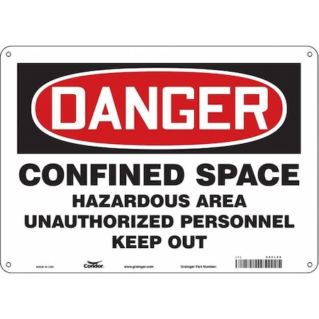 Condor Safety Sign, 10 in Height, 14 in Width, Aluminum, Horizontal Rectangle, English, 465L05 465L05