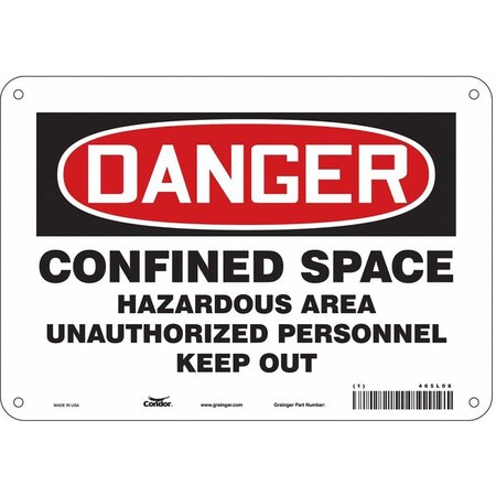 Condor Safety Sign, 7 in Height, 10 in Width, Polyethylene, Vertical Rectangle, English, 465L08 465L08