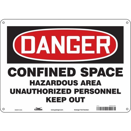 Condor Safety Sign, 10 in Height, 14 in Width, Polyethylene, Horizontal Rectangle, English, 465L09 465L09