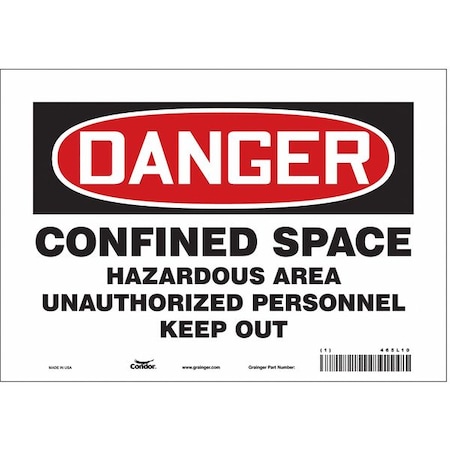 Condor Safety Sign, 7 in Height, 10 in Width, Vinyl, Vertical Rectangle, English, 465L10 465L10