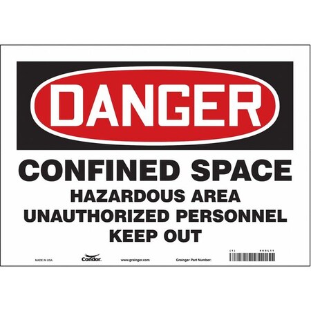 Condor Safety Sign, 10 in Height, 14 in Width, Vinyl, Horizontal Rectangle, English, 465L11 465L11