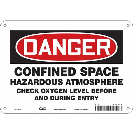 Condor Safety Sign, 7 in Height, 10 in Width, Polyethylene, Vertical Rectangle, English, 465L25 465L25