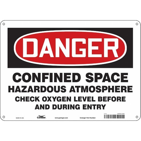 Condor Safety Sign, 10 in Height, 14 in Width, Polyethylene, Horizontal Rectangle, English, 465L26 465L26