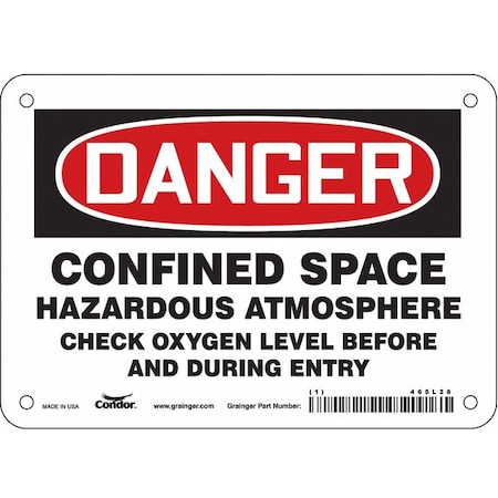 Condor Safety Sign, 5 in Height, 7 in Width, Vinyl, Horizontal Rectangle, English, 465L28 465L28