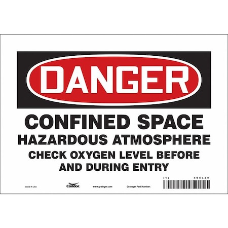 Condor Safety Sign, 7 in Height, 10 in Width, Vinyl, Vertical Rectangle, English, 465L29 465L29