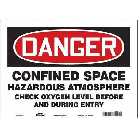 Condor Safety Sign, 10 in Height, 14 in Width, Vinyl, Horizontal Rectangle, English, 465L30 465L30