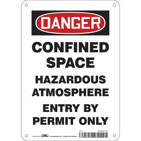 Condor Safety Sign, 10 in Height, 7 in Width, Polyethylene, Horizontal Rectangle, English, 465L36 465L36