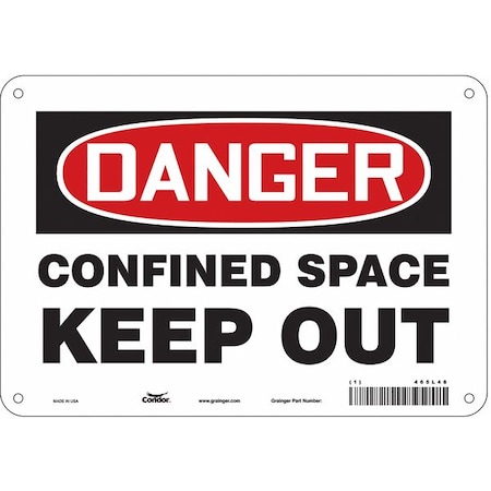 Condor Safety Sign, 7 in Height, 10 in Width, Aluminum, Vertical Rectangle, English, 465L48 465L48