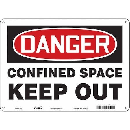 Condor Safety Sign, 10 in Height, 14 in Width, Aluminum, Horizontal Rectangle, English, 465L49 465L49