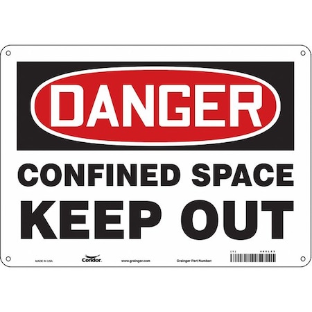 Condor Safety Sign, 10 in Height, 14 in Width, Polyethylene, Horizontal Rectangle, English, 465L53 465L53