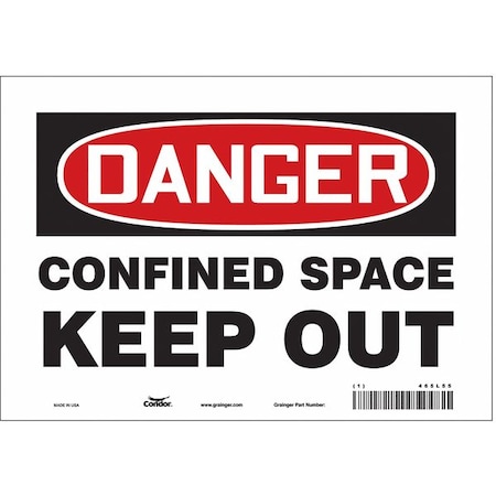 Condor Safety Sign, 7 in Height, 10 in Width, Vinyl, Vertical Rectangle, English, 465L55 465L55