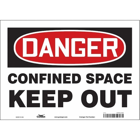 CONDOR Safety Sign, 10 in Height, 14 in Width, Vinyl, Horizontal Rectangle, English, 465L56 465L56