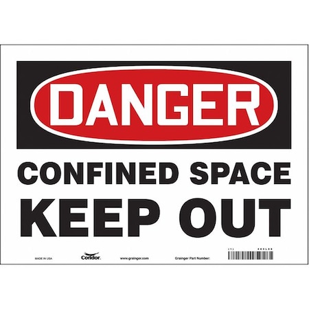 Condor Safety Sign, 10 in Height, 14 in Width, Vinyl, Horizontal Rectangle, English, 465L56 465L56