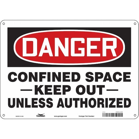 Condor Safety Sign, 10 in Height, 14 in Width, Aluminum, Horizontal Rectangle, English, 465L58 465L58