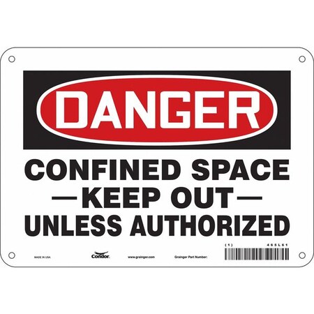 Condor Safety Sign, 7 in Height, 10 in Width, Polyethylene, Vertical Rectangle, English, 465L61 465L61