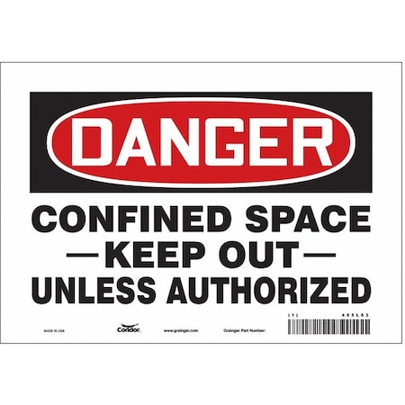 Condor Safety Sign, 7 in Height, 10 in Width, Vinyl, Vertical Rectangle, English, 465L63 465L63