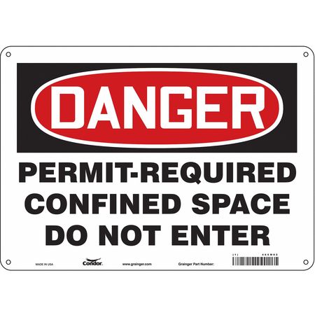 CONDOR Safety Sign, 10 in Height, 14 in Width, Aluminum, Horizontal Rectangle, English, 465M82 465M82