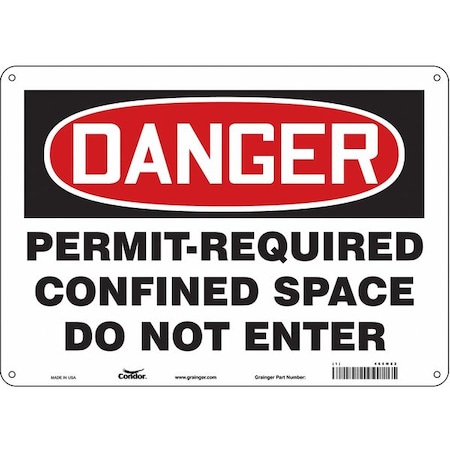 Condor Safety Sign, 10 in Height, 14 in Width, Aluminum, Horizontal Rectangle, English, 465M82 465M82