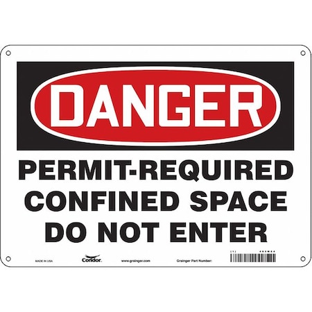 Zoro Select Safety Sign, 10 in Height, 14 in Width, Fiberglass, Horizontal Rectangle, English, 465M84 465M84