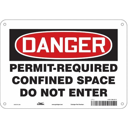 Condor Safety Sign, 7 in Height, 10 in Width, Polyethylene, Vertical Rectangle, English, 465M85 465M85
