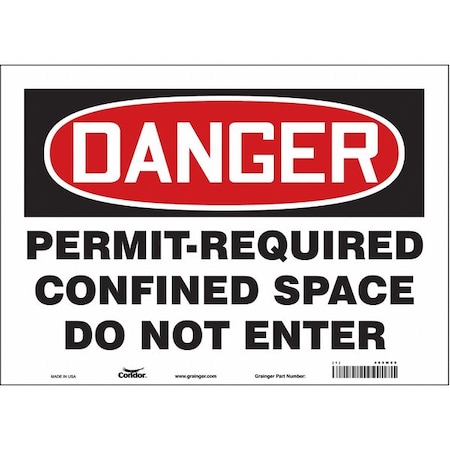 Condor Safety Sign, 10 in Height, 14 in Width, Vinyl, Horizontal Rectangle, English, 465M89 465M89