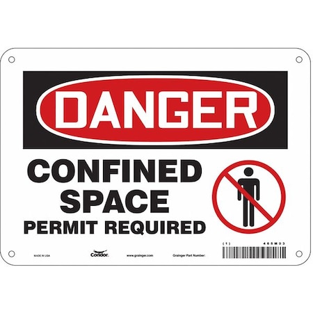 Condor Safety Sign, 7 in Height, 10 in Width, Polyethylene, Vertical Rectangle, English, 465M03 465M03