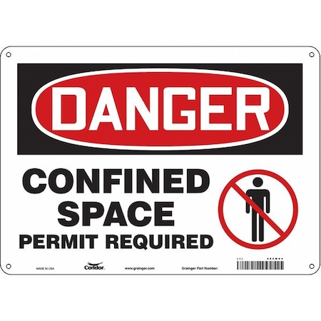Condor Safety Sign, 10 in Height, 14 in Width, Polyethylene, Horizontal Rectangle, English, 465M04 465M04
