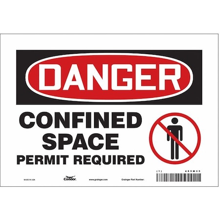 Condor Safety Sign, 7 in Height, 10 in Width, Vinyl, Vertical Rectangle, English, 465M05 465M05