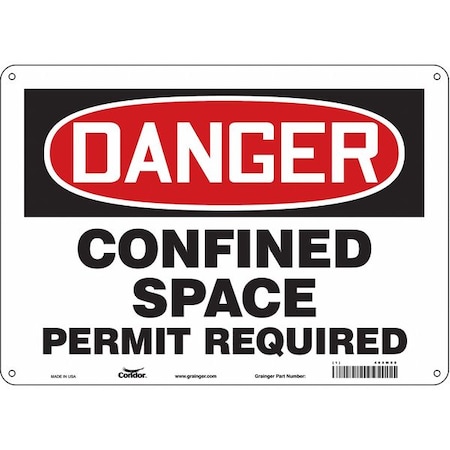Condor Safety Sign, 10 in Height, 14 in Width, Aluminum, Horizontal Rectangle, English, 465M08 465M08