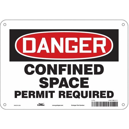 Condor Safety Sign, 7 in Height, 10 in Width, Polyethylene, Vertical Rectangle, English, 465M11 465M11