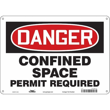 Condor Safety Sign, 10 in Height, 14 in Width, Polyethylene, Horizontal Rectangle, English, 465M12 465M12