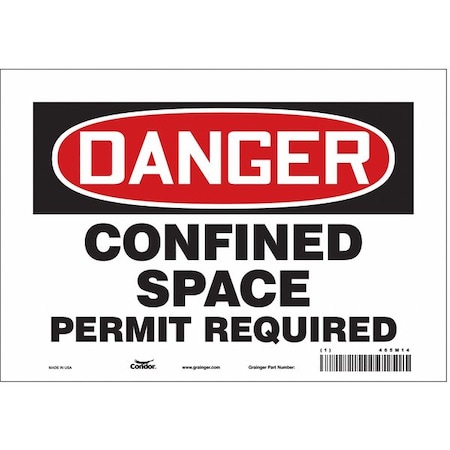 Condor Safety Sign, 7 in Height, 10 in Width, Vinyl, Vertical Rectangle, English, 465M14 465M14