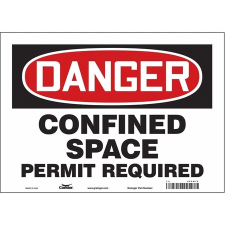 Condor Safety Sign, 10 in Height, 14 in Width, Vinyl, Horizontal Rectangle, English, 465M15 465M15