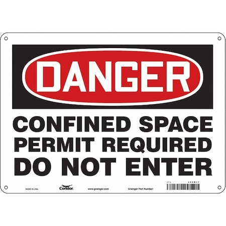 Condor Safety Sign, 10 in Height, 14 in Width, Aluminum, Horizontal Rectangle, English, 465M17 465M17