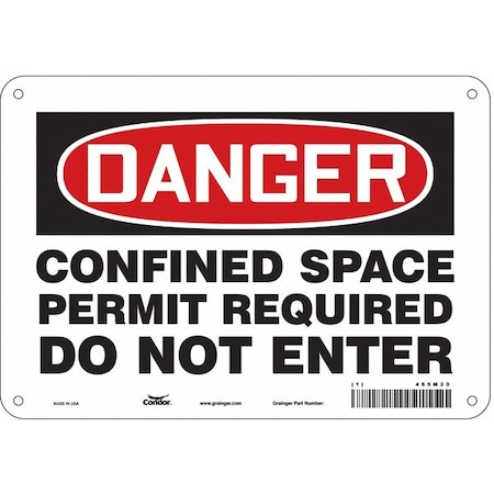 Condor Safety Sign, 7 in Height, 10 in Width, Polyethylene, Vertical Rectangle, English, 465M20 465M20