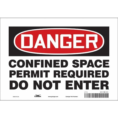 Condor Safety Sign, 7 in Height, 10 in Width, Vinyl, Vertical Rectangle, English, 465M22 465M22