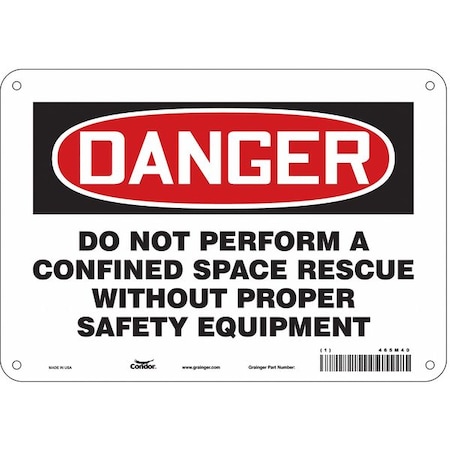 Condor Safety Sign, 7 in Height, 10 in Width, Aluminum, Vertical Rectangle, English, 465M40 465M40
