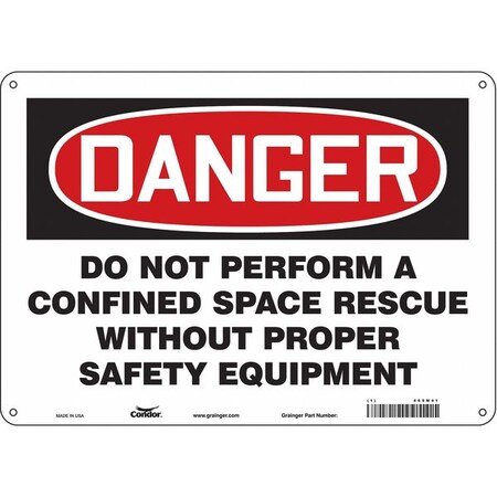 Condor Safety Sign, 10 in Height, 14 in Width, Aluminum, Horizontal Rectangle, English, 465M41 465M41