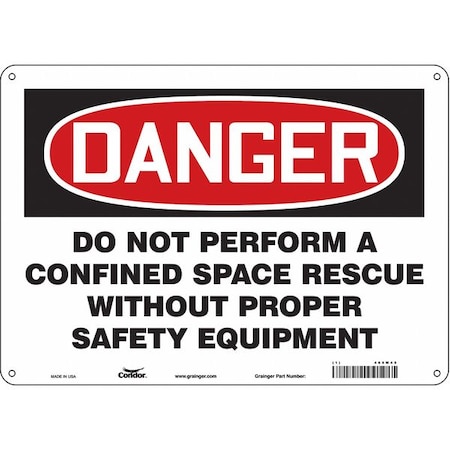 Condor Safety Sign, 10 in Height, 14 in Width, Polyethylene, Horizontal Rectangle, English, 465M45 465M45